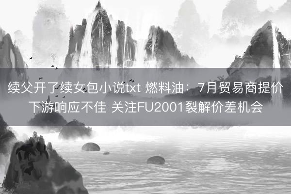 续父开了续女包小说txt 燃料油：7月贸易商提价下游响应不佳 关注FU2001裂解价差机会