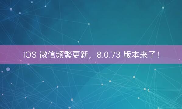 iOS 微信频繁更新，8.0.73 版本来了！