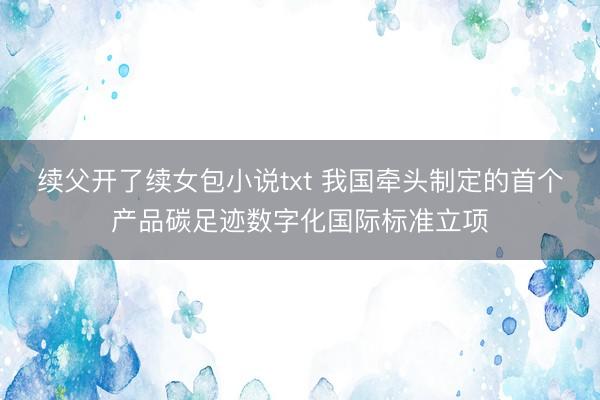 续父开了续女包小说txt 我国牵头制定的首个产品碳足迹数字化国际标准立项