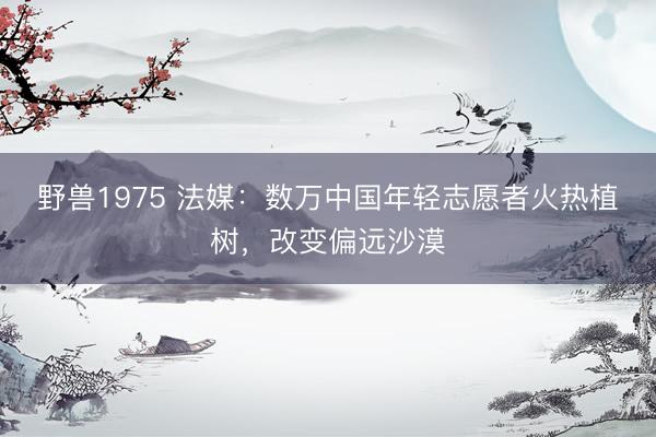 野兽1975 法媒：数万中国年轻志愿者火热植树，改变偏远沙漠