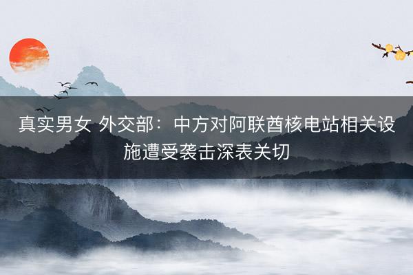 真实男女 外交部：中方对阿联酋核电站相关设施遭受袭击深表关切