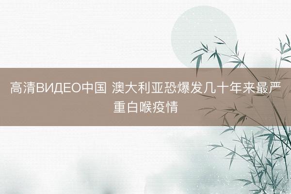 高清ВИДЕО中国 澳大利亚恐爆发几十年来最严重白喉疫情