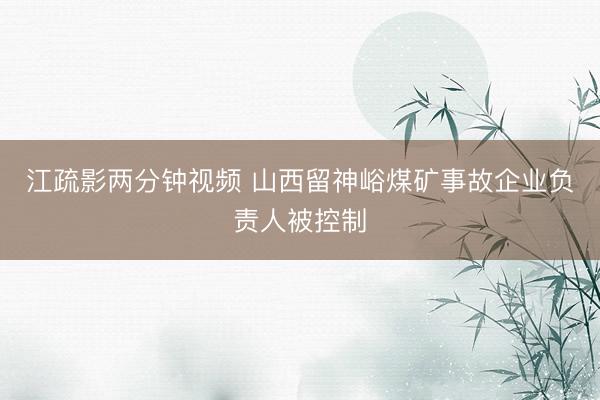 江疏影两分钟视频 山西留神峪煤矿事故企业负责人被控制