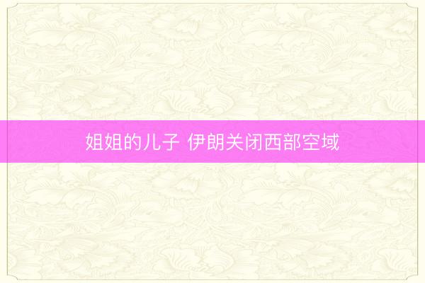 姐姐的儿子 伊朗关闭西部空域