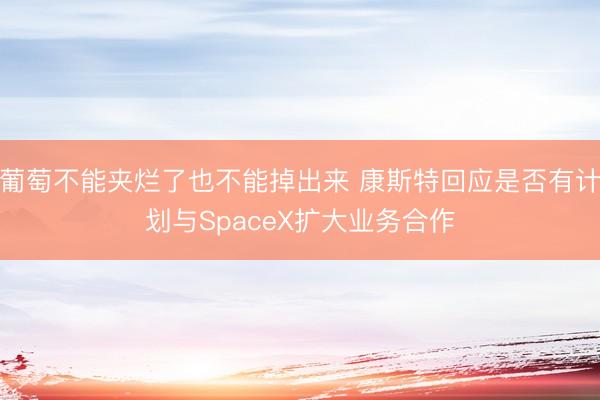 葡萄不能夹烂了也不能掉出来 康斯特回应是否有计划与SpaceX扩大业务合作
