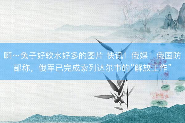 啊～兔子好软水好多的图片 快讯！俄媒：俄国防部称，俄军已完成索列达尔市的“解放工作”