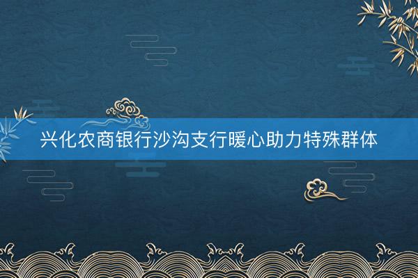 兴化农商银行沙沟支行暖心助力特殊群体
