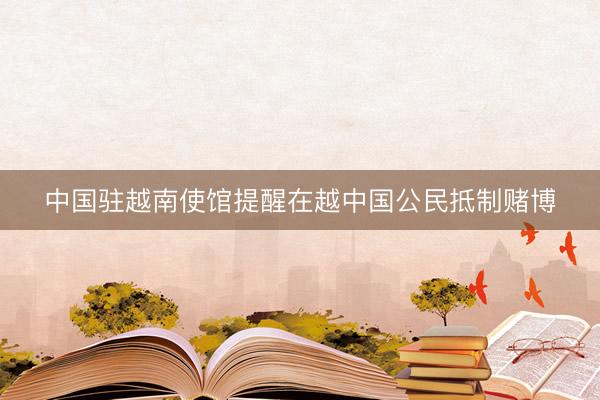 中国驻越南使馆提醒在越中国公民抵制赌博