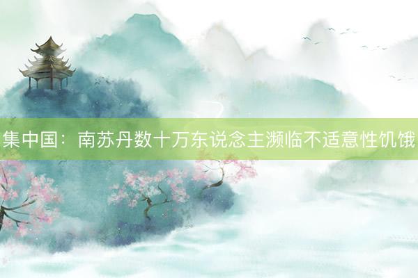 集中国：南苏丹数十万东说念主濒临不适意性饥饿