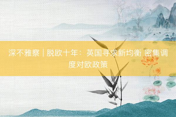 深不雅察 | 脱欧十年：英国寻求新均衡 密集调度对欧政策