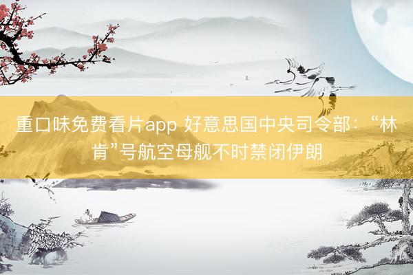 重口味免费看片app 好意思国中央司令部：“林肯”号航空母舰不时禁闭伊朗