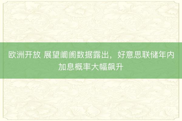 欧洲开放 展望阛阓数据露出，好意思联储年内加息概率大幅飙升