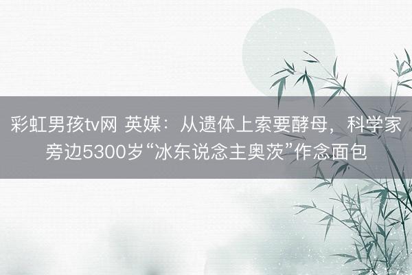 彩虹男孩tv网 英媒：从遗体上索要酵母，科学家旁边5300岁“冰东说念主奥茨”作念面包